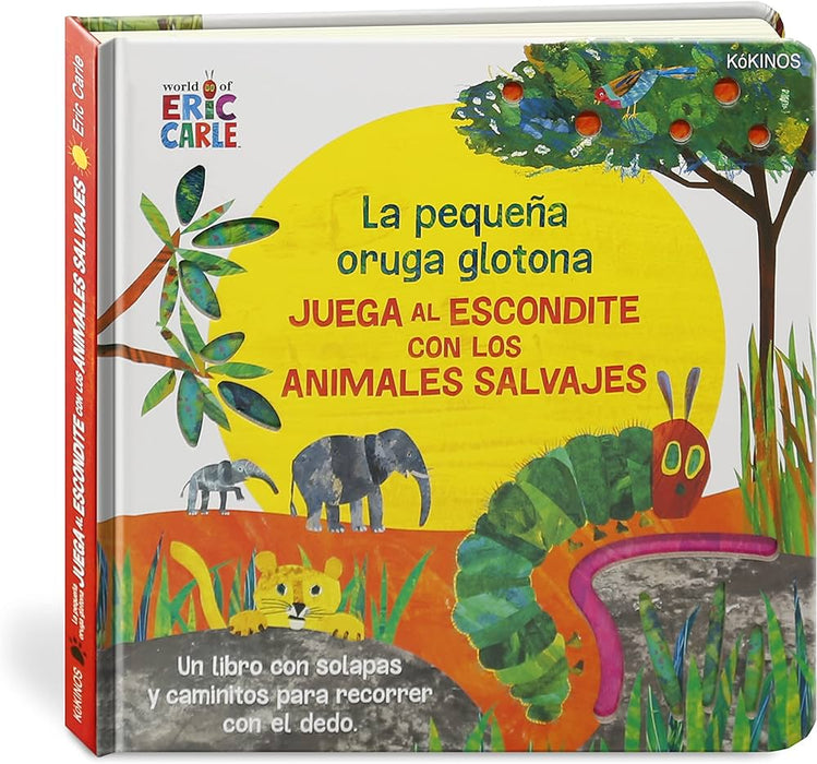 La pequeña oruga glotona juega al escondite con los Animales Salvajes