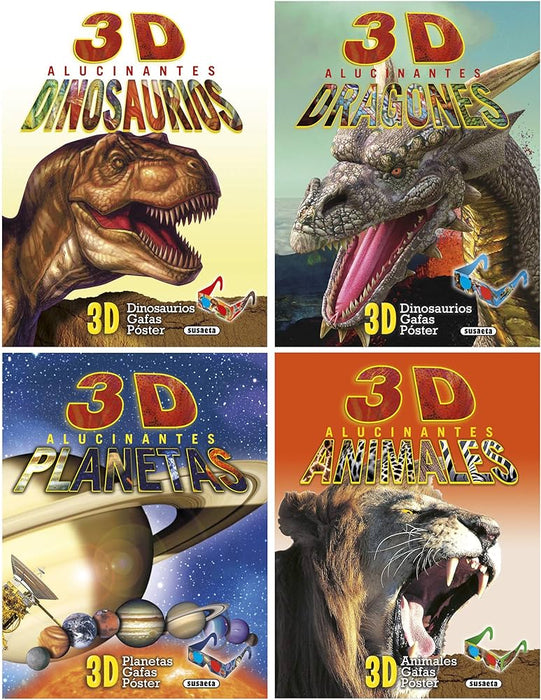 Serie 3D Alucinantes: Animales, Dinosaurios, Dragones, Planetas