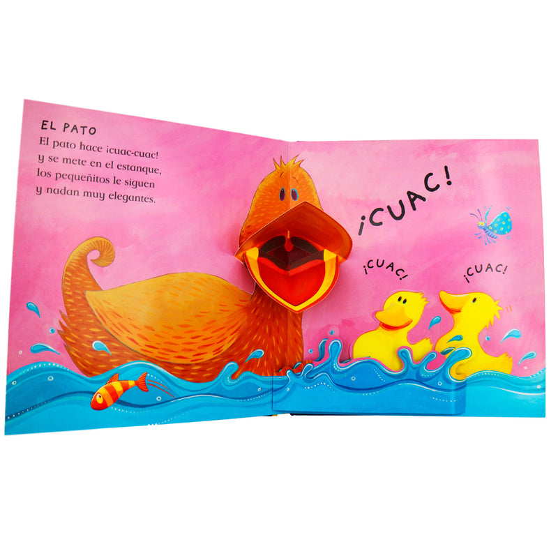 Colección Pop-up Cu-cú Sorpresa: La rana glotona, El dinosaurio burlón, La gallina feliz... - Aparicio Distributors, Inc.