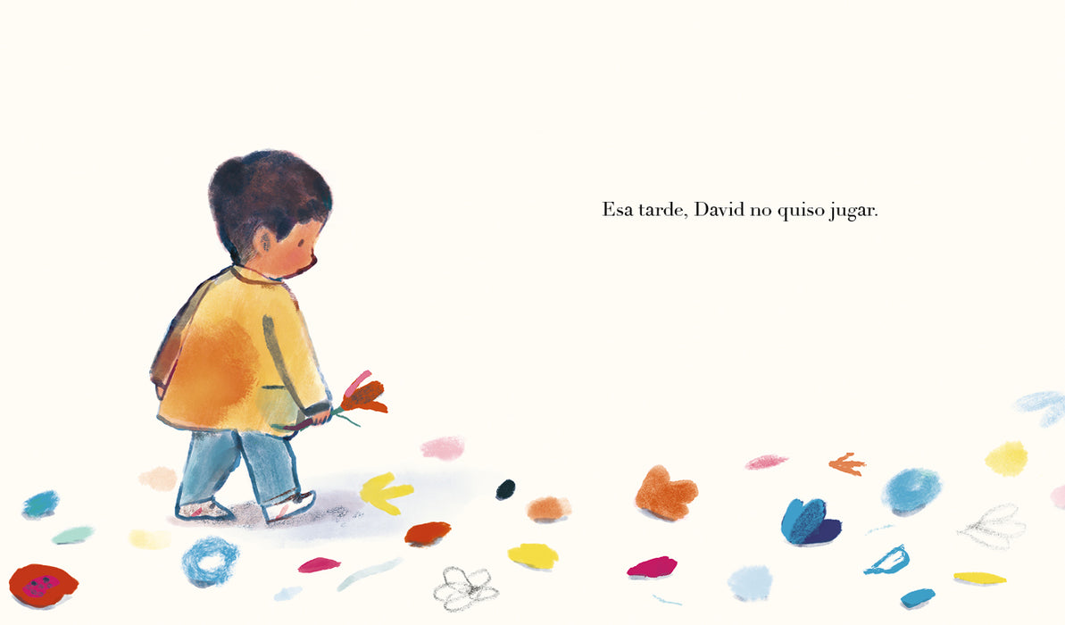 El niño con flores en la cabeza