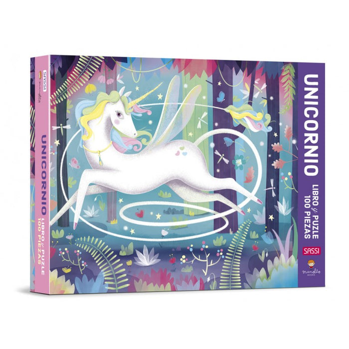 Unicornio: Libro y Puzle de 100 piezas